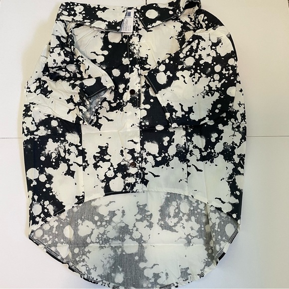 Top Paw Black Bleach Button Up Dress Shirt for Dogs Size XL - Picture 1 of 12